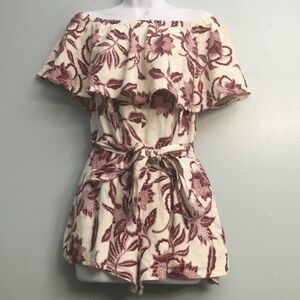 ASTR The Label Off-Shoulder Floral Romper